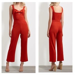 Ali + Jay red bow front dolce ponte jumpsuit m